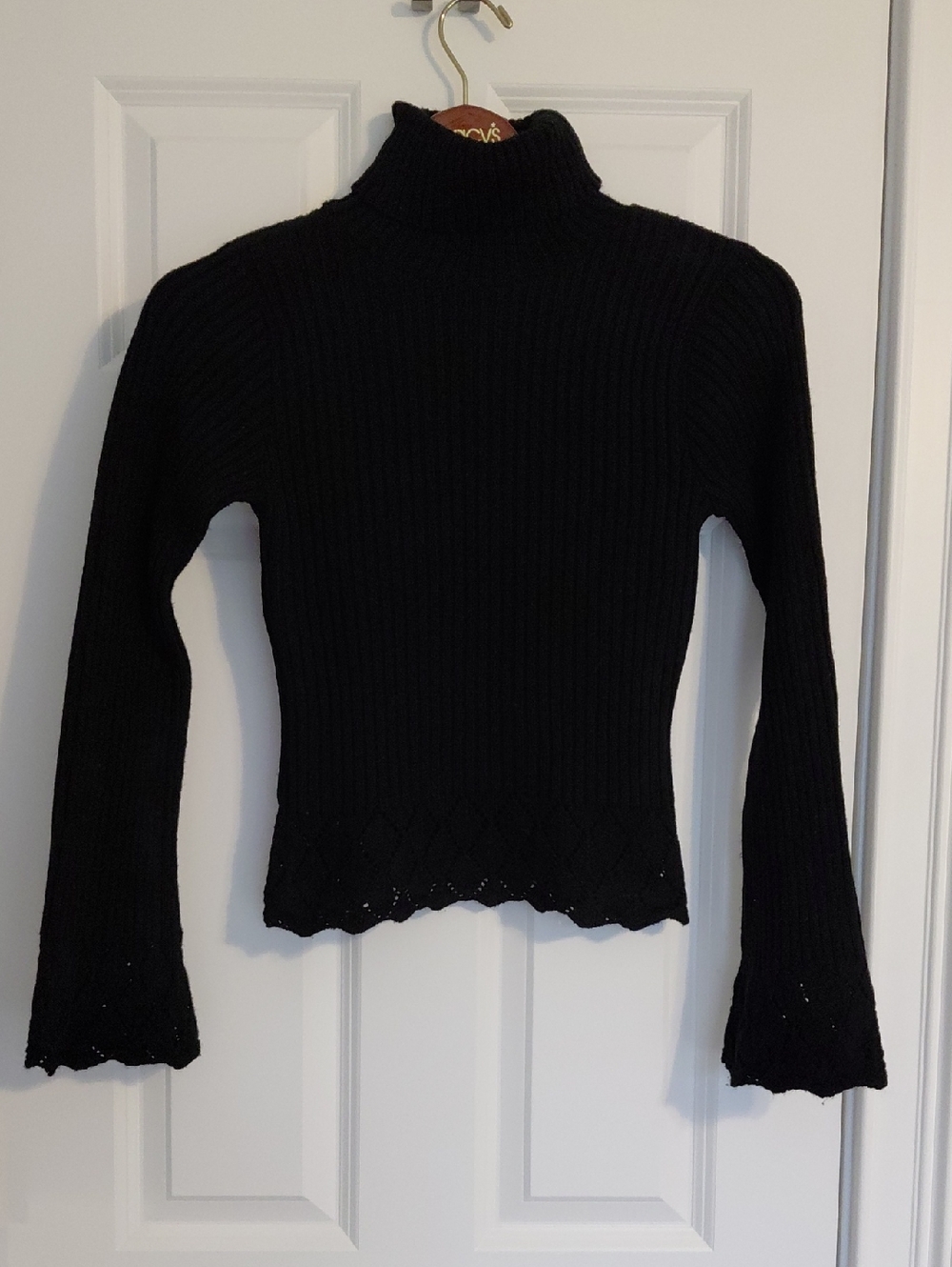 Great American Sweater Co Black Ribbed Turtleneck Sweater, Size M